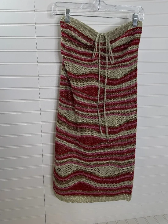 self portrait knit lace insert midi dress self-portrait - Pink Knit Lace Insert Midi Dress